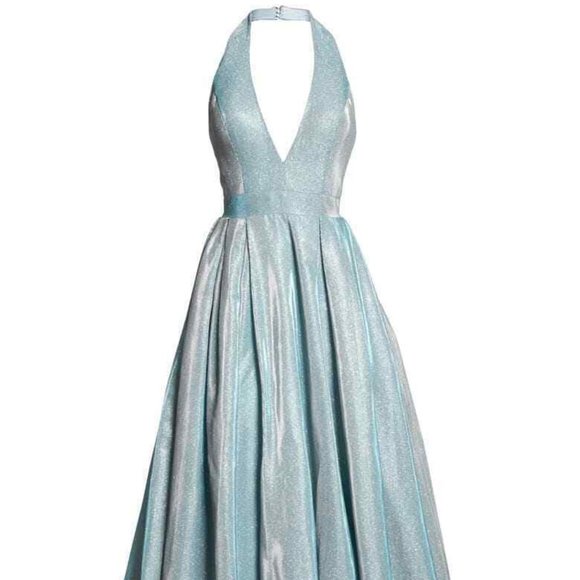 MAC DUGGAL 25939I SHIMMERING HALTER NECK BALLGOWN DRESS sz 0 - Picture 7 of 10